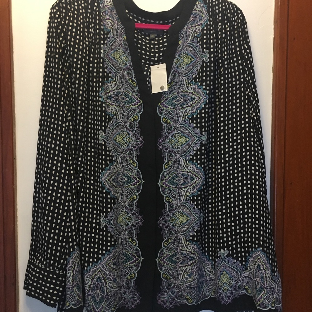 Limited navy paisley shirt size 3X